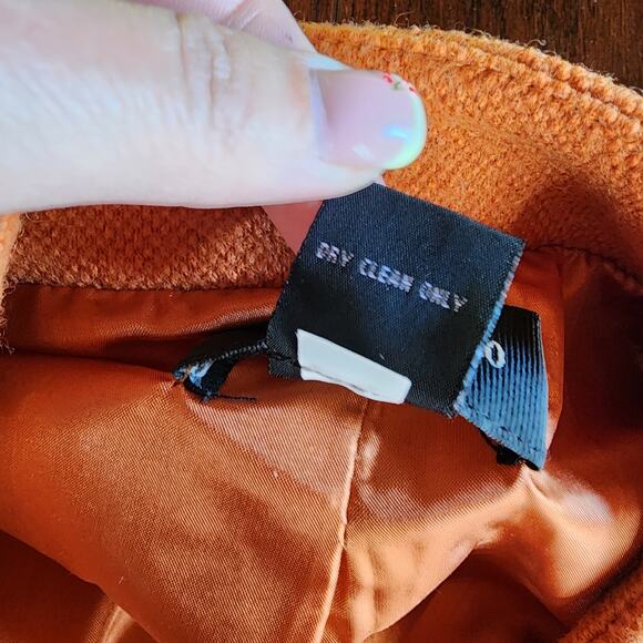 Focus 2000 Orange Tweed Blazer Women 2P Wool Structured Pumpkin Fall Academia - Picture 9 of 9